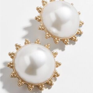 Baublebar large pearl and gold earrings